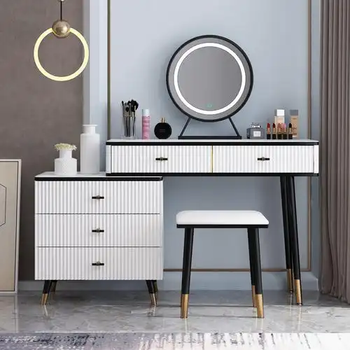 梳妆台卧室简约现代小型书桌2021年新款轻奢网红梳妆台