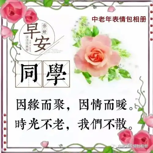 早上好表情包大全,亲爱的老同学,时光不老,我们不散!