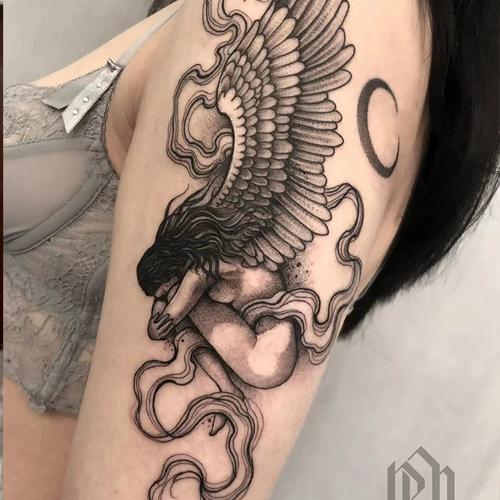 【堕天使】果汁纹身贴纸草本防水不反光女款半永久个性逼真持久