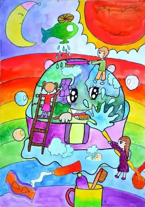 李四光地质科学奖基金会共同主办的首届"世界地球日"儿童画公益大赛