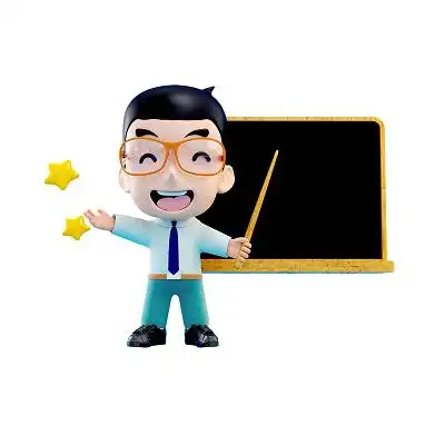 c4d创意卡通男教师老师讲课划重点立体3d人物元素3d小人元素
