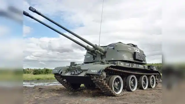 红警中"天启坦克"的原型之一 苏联双联装57毫米自行高射炮