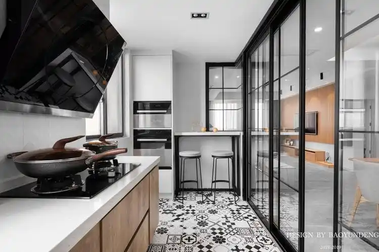 餐厅瓷砖3装修效果图优美124平北欧三居厨房实景图