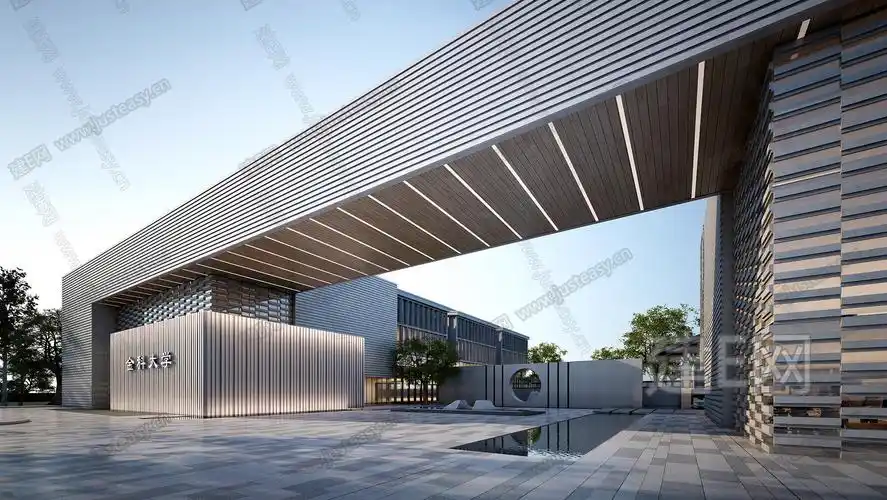 同款现货购买同款现代学校大门3d模型下载id:107958700灯光:材质:风格