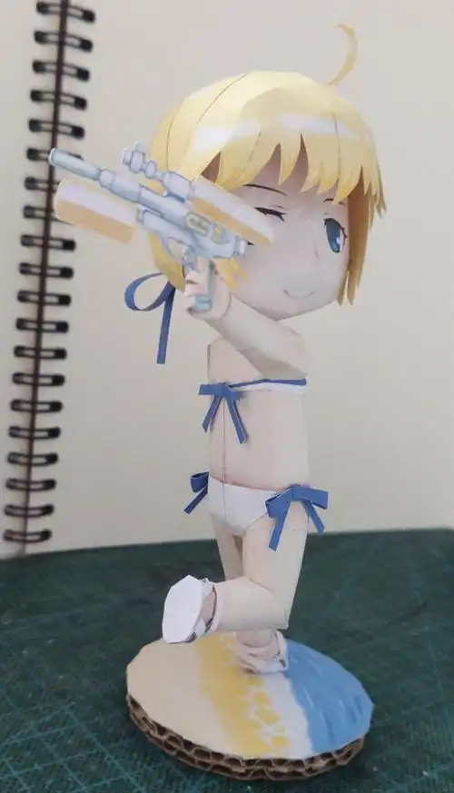 吾王水塞巴水着泳装q版纸模型