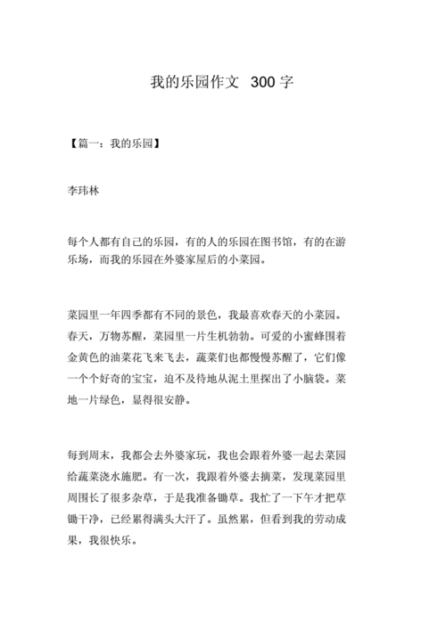 我的乐园作文300字.doc 6页