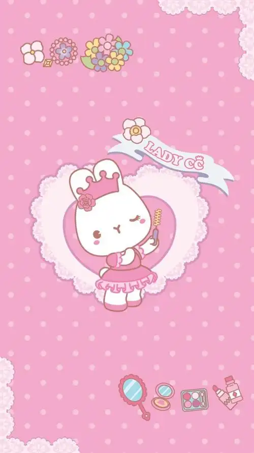 可爱的兔子公主锁屏壁纸女孩最爱喔