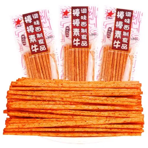 棒棒牛20g袋棒棒素牛麻辣条辣根辣片面筋素食怀旧零食小吃干的