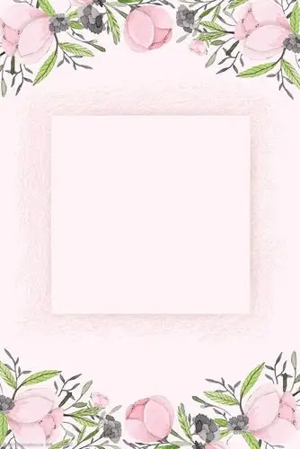 矢量水彩手绘花朵边框背景