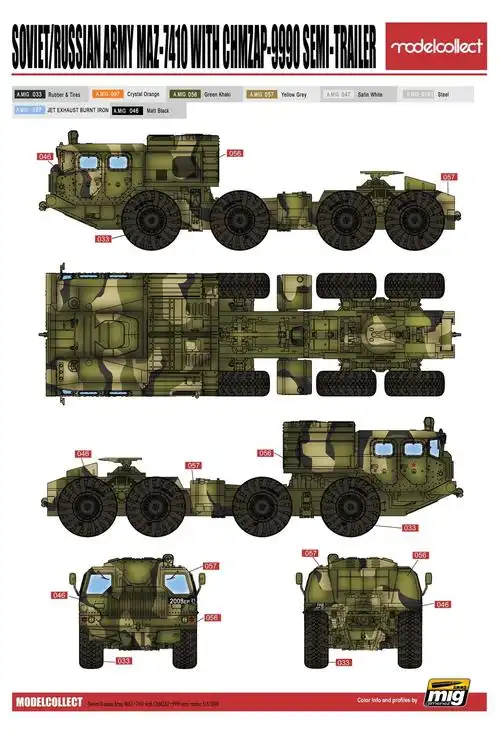 model collect ua72048 soviet/russian army maz-7410 with chmzap