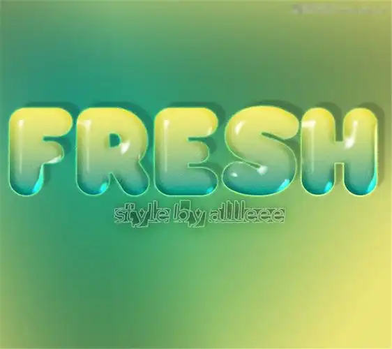 绿色光感艺术字ps样式