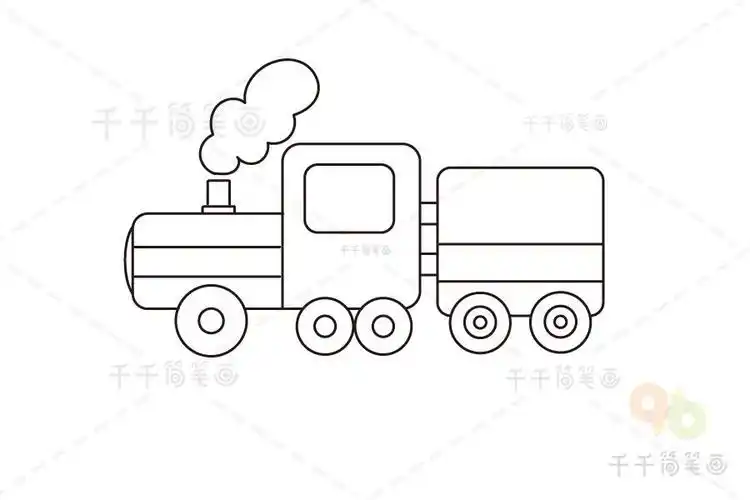 中国火车的演变过程简笔画