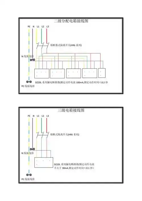 二级三级电箱接线图