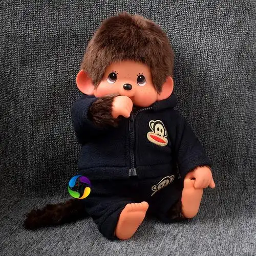 6015蒙奇奇 45cm蒙奇奇娃娃衣服可换的萌奇奇mengqiqi毛绒梦琪琪