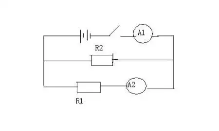 在如图所示的电路中,电阻r2=20欧姆.s闭合后,电流表a1.
