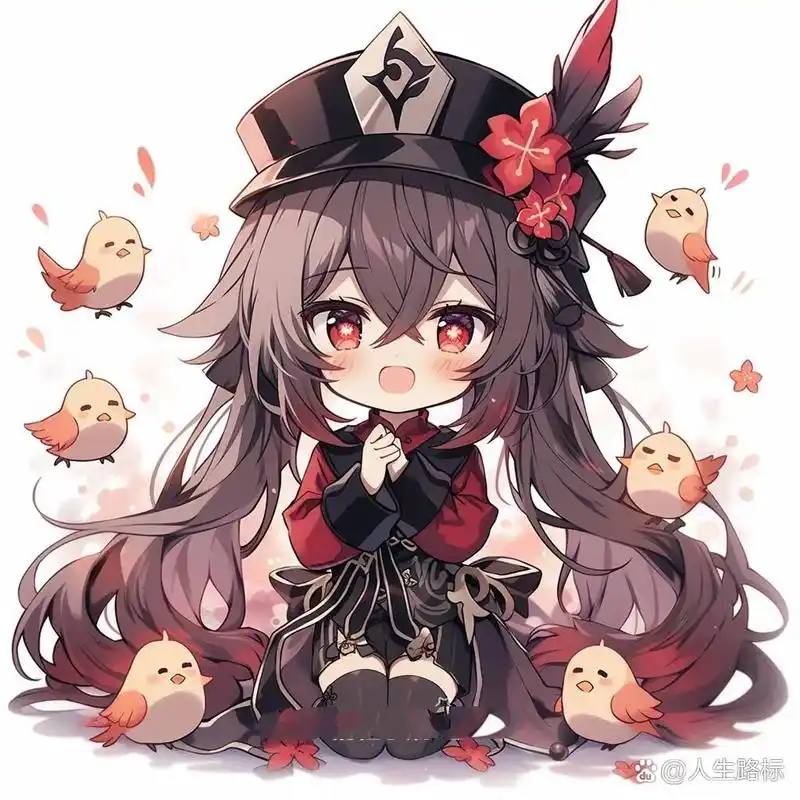 动漫头像 | 原神·q版胡桃 胡桃的胡是胡吃海喝的胡, ____(后面你们来