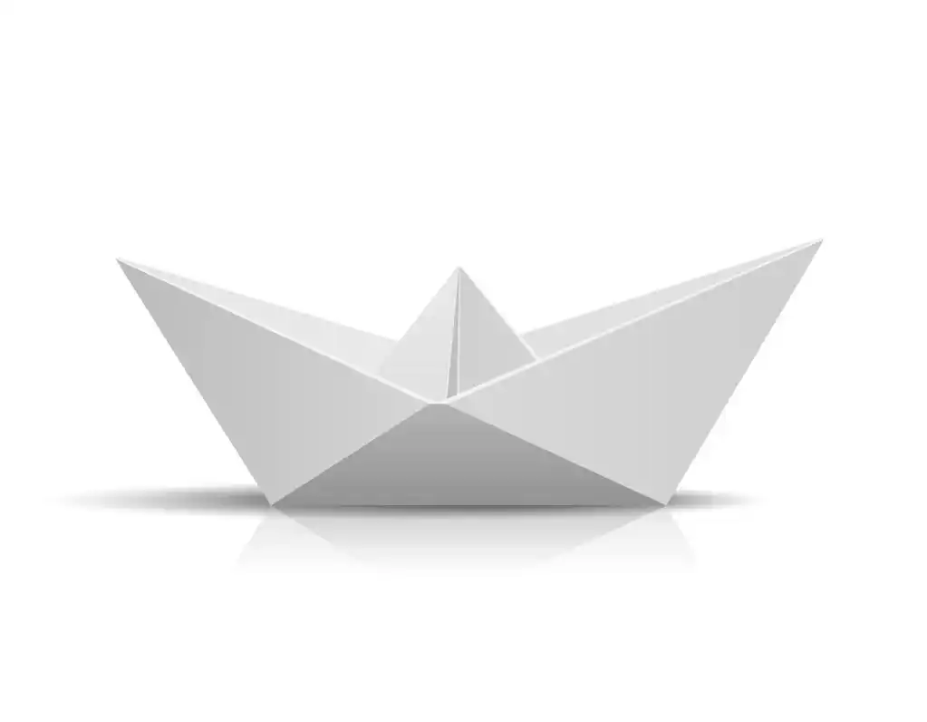 纸船,在白色背景上隔离的矢量纸船