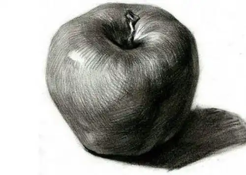 素描苹果怎么画超详细步骤教程素描苹果临摹图片
