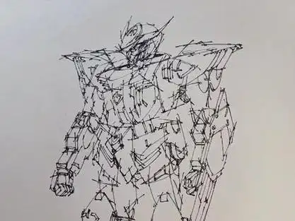 二十分钟巴巴托斯速写#不打稿 #画画 #高达 #机甲 这次是巴巴托斯了吧