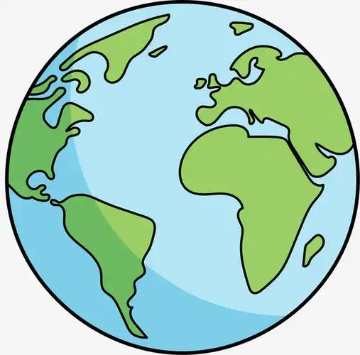 蓝色扁平卡通地球素材免费下载_觅元素