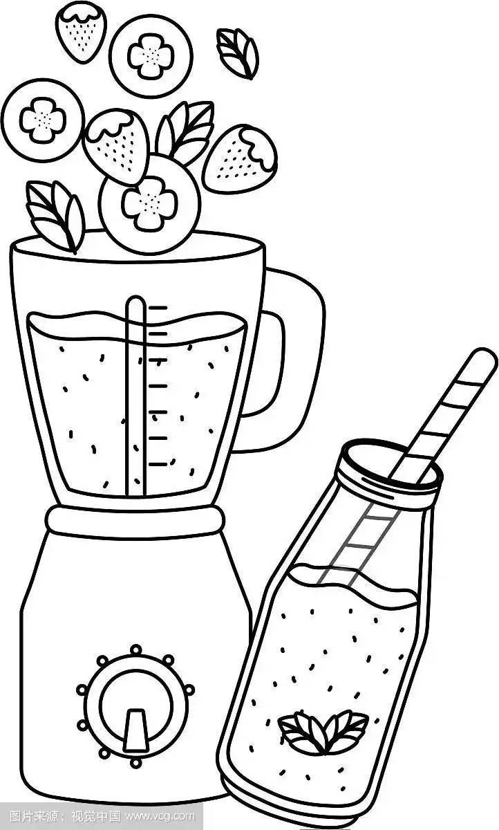 美味健康的卡通奶昔