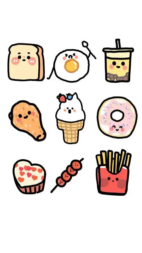 又卡通又有颜色的食物简笔画