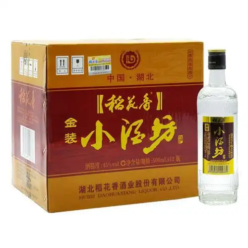 稻花香白酒金装小酒坊45度浓香粮食酒500毫升*12瓶整箱-阿里巴巴