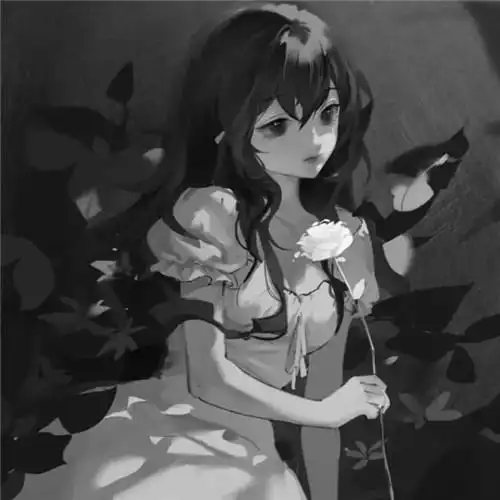 100张韩系女生头像漫画黑白高清图片_女生动漫头像_头像屋