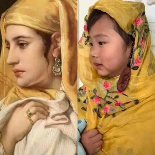 洪江区幼儿园趣味名画模仿秀区幼娃娃有画说