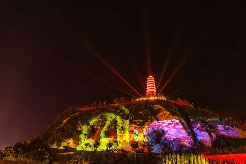 延安宝塔山灯光灿烂