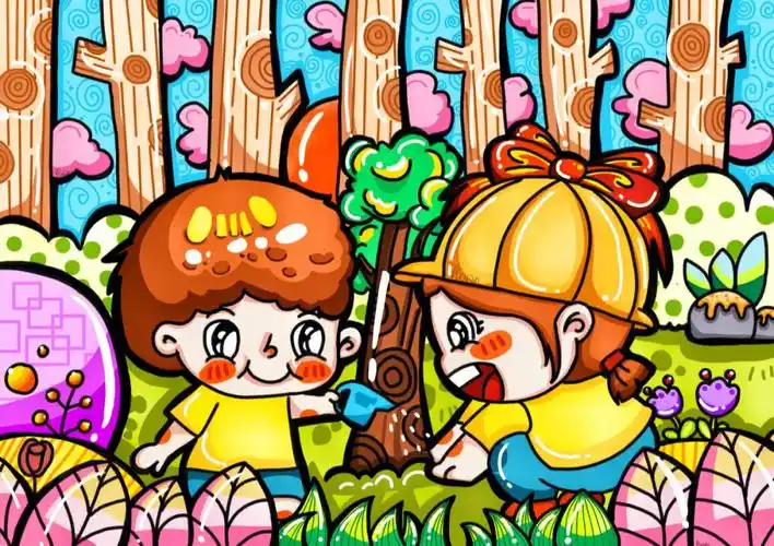 有建议的宝贝可以私信我更新内容969599#幼儿园植树节  #儿童画
