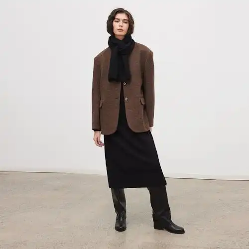 appendage圆领呢子外套女秋冬高级感保暖外套小个子毛呢简约大衣