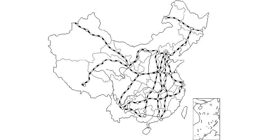中国铁路干线图空白图(汇总)