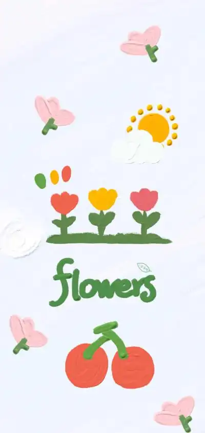 油画壁纸 锁屏壁纸 可爱少女心 插画手绘 ins 纯色简约 cr:@李李哈