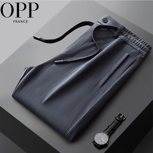 opp品牌西裤男夏季新款莫代尔休闲裤男直筒宽松纯色百搭长裤男 0030雾