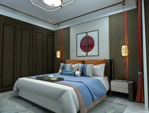 新中式卧室 - 效果图交流区-建e室内设计网
