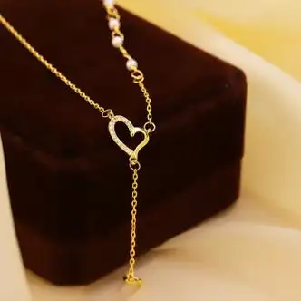 项链女款轻奢小众锁骨链感颈520送男女朋友礼物镂空爱心流苏珍珠项链