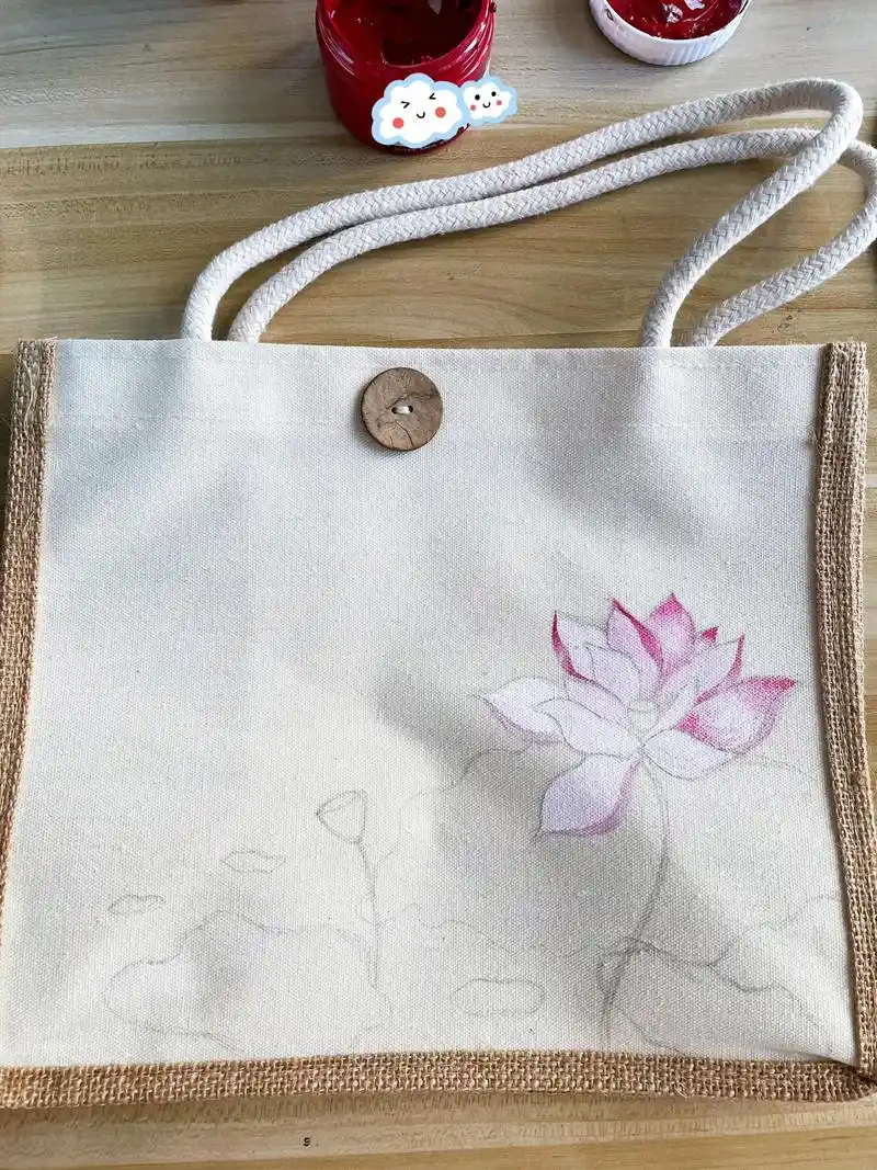 这样的包你喜欢吗#手绘 #麻布包手绘 # - 抖音