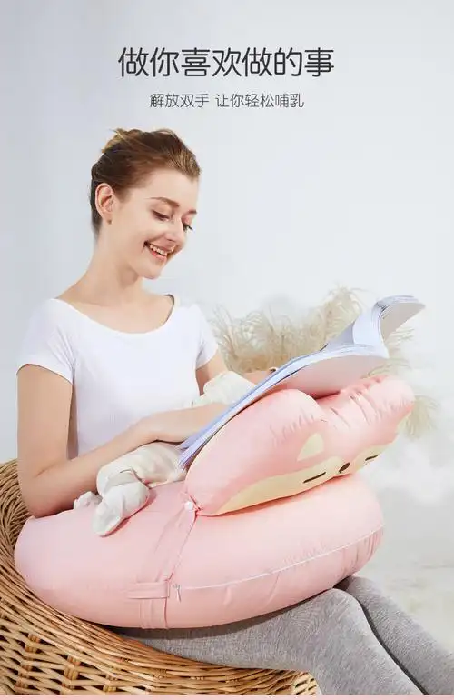喂奶哺乳枕头护腰抱娃新生婴儿防吐奶月子用品抱抱躺床上椅托海天蓝棉