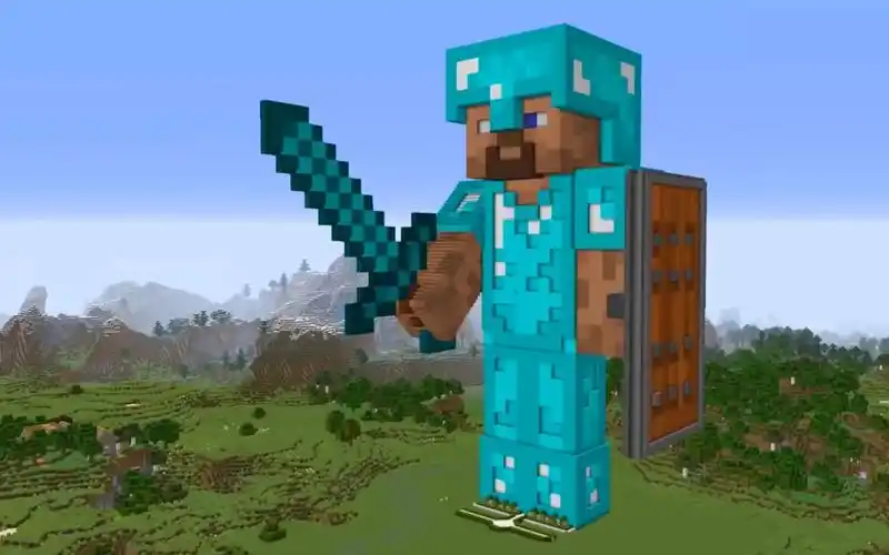 mc动画:如何在我的世界中建造钻石剑史蒂夫