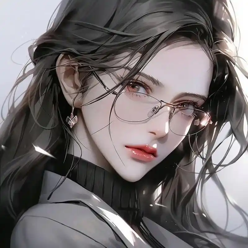 动漫头像和壁纸# 冷艳气质戴眼镜系列女生头像 676767#九月