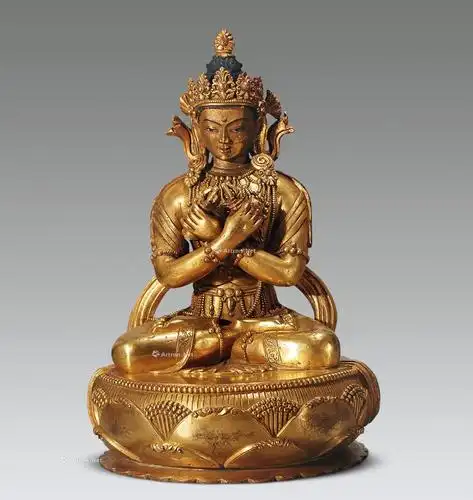 118617世纪铜鎏金金刚总持像