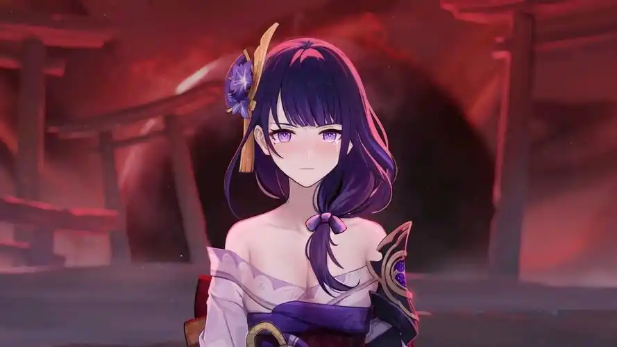 原神雷电将军去掉所有服装的样子 雷电将军去掉所有衣服布料图片