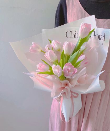 红粉橙紫色郁金香花束柳州鲜花同城速递专人专送爱的告白喜悦热爱