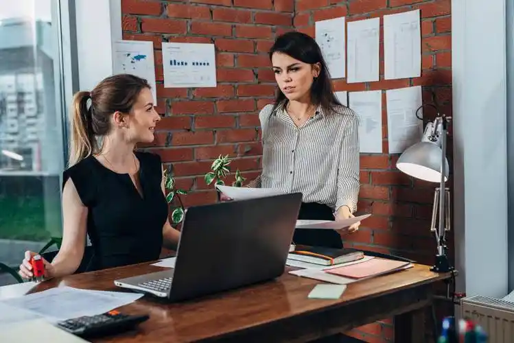 年轻,私人助理,讨论,老板,办公室