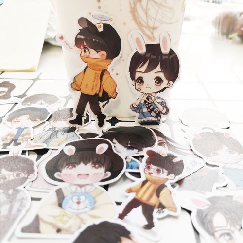 q版肖战贴纸萌系防水贴画明星周边 粉丝应援 手账素材可爱diy装饰