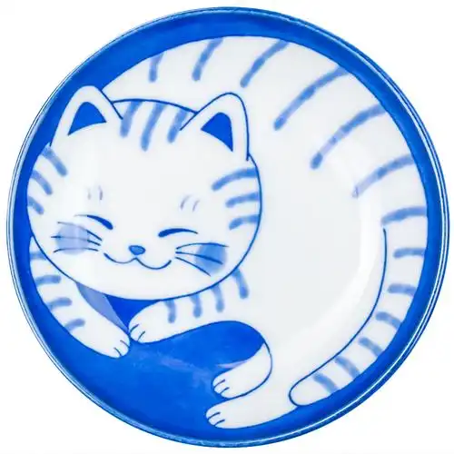 日本进口卡通猫咪蘸料碟调料碟寿司碟陶瓷小碟子可爱酱油味碟食碟