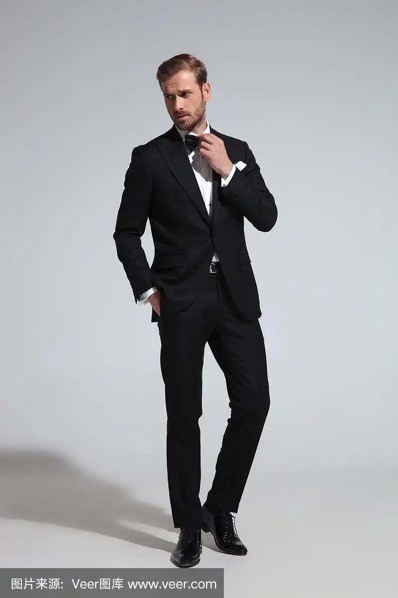 无尾礼服,看,领结,男人,侧面视角