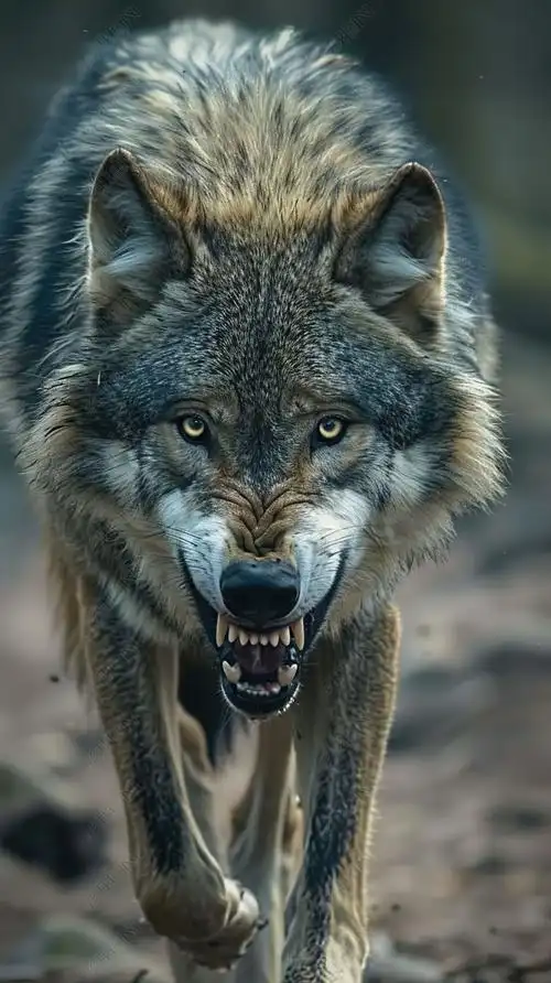 原创狼凶猛森林野兽动物-版权可商用