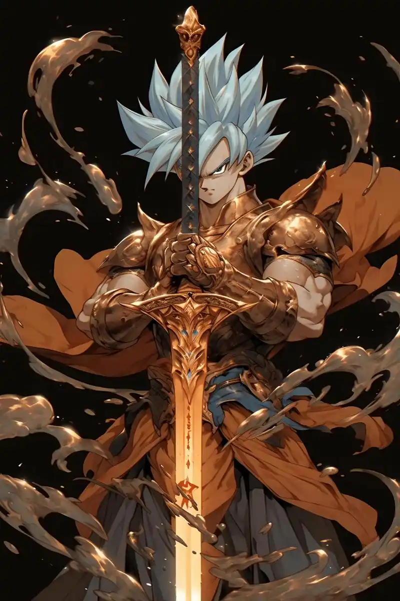 今天给大家带来的是赛亚人孙悟空手持大宝剑的高清壁纸,炫酷程度简直